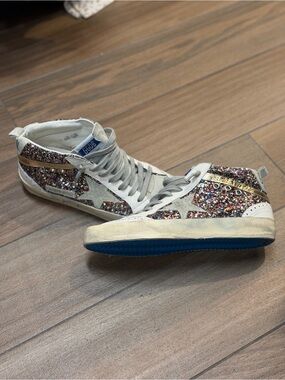 Golden Goose Women's High-Top Glitter Sneakers in Multicolor and Gold